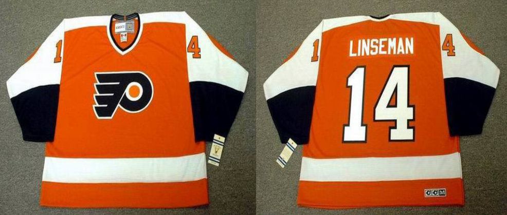 2019 Men Philadelphia Flyers #14 Linseman Orange CCM NHL jerseys->philadelphia flyers->NHL Jersey